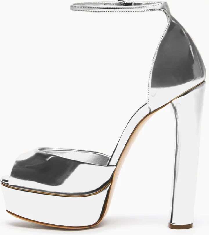 Casadei Flora Intestellar Platform Sandals - Woman Platforms Silver 39 - Image 3