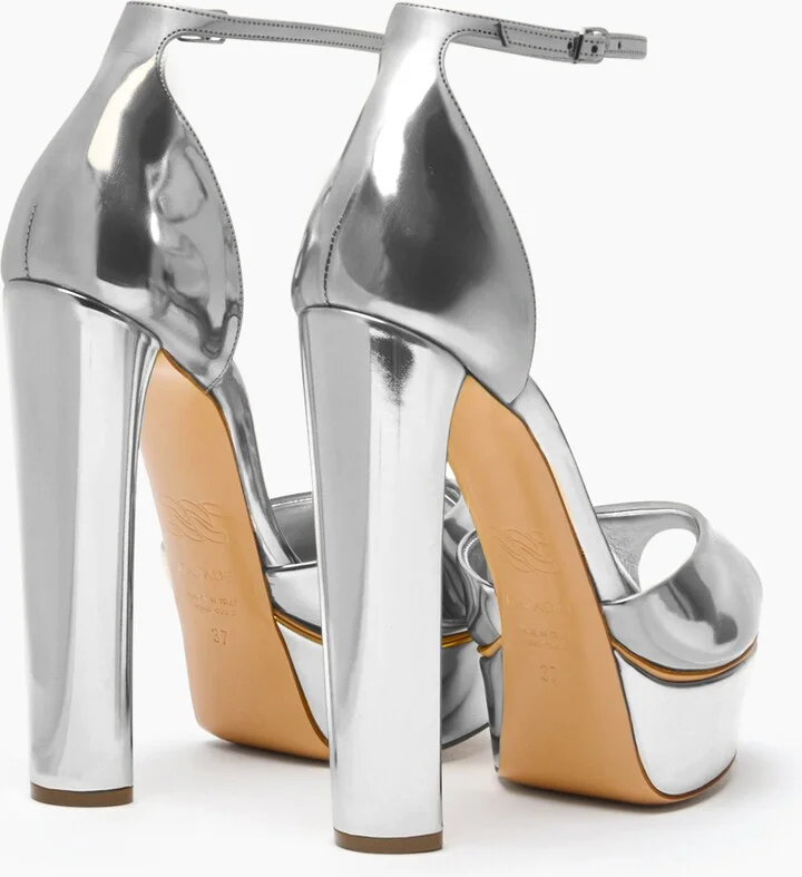 Casadei Flora Intestellar Platform Sandals - Woman Platforms Silver 39 - Image 4