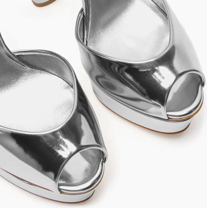 Casadei Flora Intestellar Platform Sandals - Woman Platforms Silver 39 - Image 5