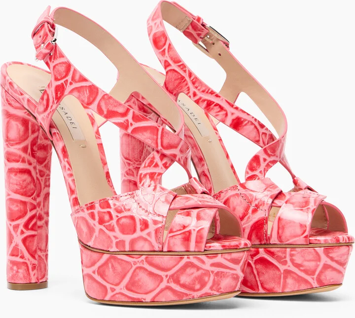 Casadei Flora Jurassic Platform Sandals - Woman Platforms Coral 35 - Image 2