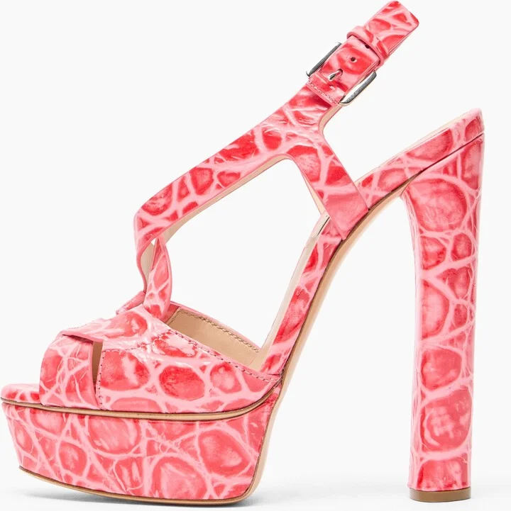Casadei Flora Jurassic Platform Sandals - Woman Platforms Coral 35 - Image 3