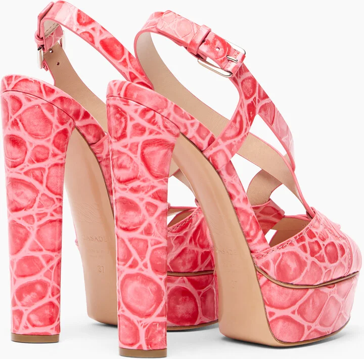 Casadei Flora Jurassic Platform Sandals - Woman Platforms Coral 35 - Image 4