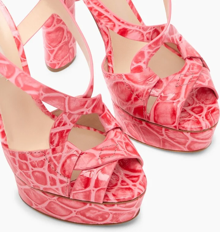 Casadei Flora Jurassic Platform Sandals - Woman Platforms Coral 35 - Image 5