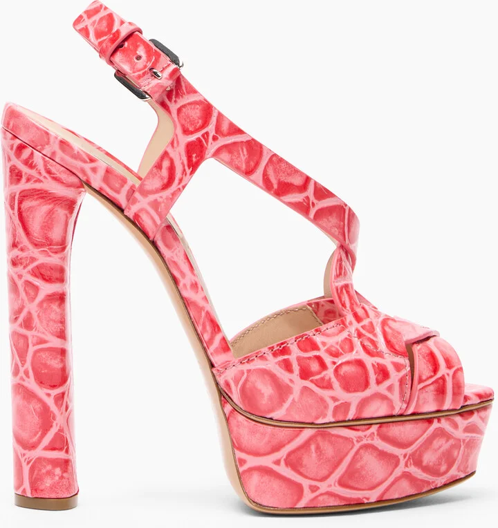 Casadei Flora Jurassic Platform Sandals - Woman Platforms Coral 35