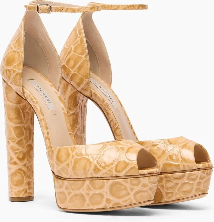 Casadei Flora Jurassic Platform Sandals - Woman Platforms Toffee 41 - Image 2