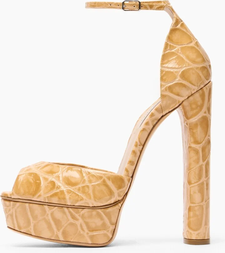 Casadei Flora Jurassic Platform Sandals - Woman Platforms Toffee 41 - Image 3