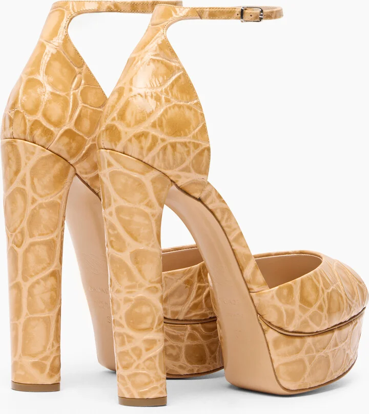 Casadei Flora Jurassic Platform Sandals - Woman Platforms Toffee 41 - Image 4