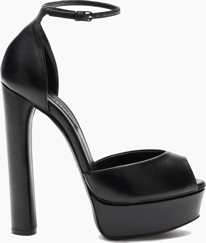 Casadei Flora Leather Platform Sandals  - Woman Platforms Black 35