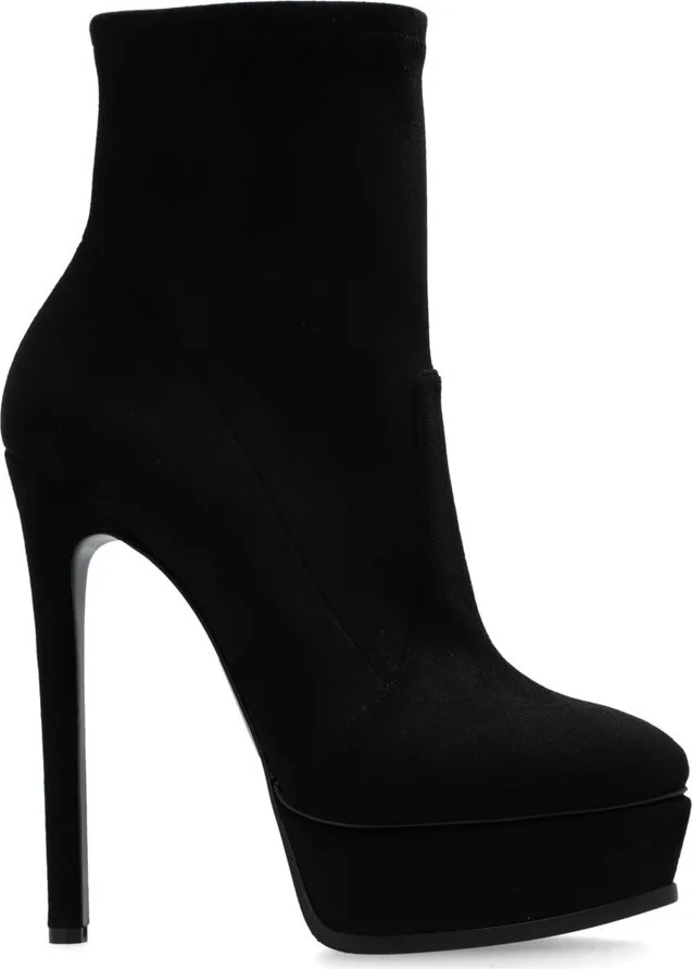 Casadei Flora Round Toe Ankle Boots