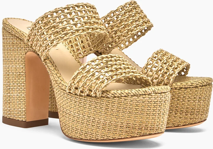 Casadei Goldeneye Isa Platform - Woman Wedges And Slides Bambu 36 - Image 2