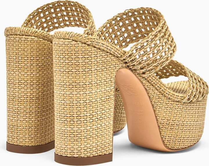 Casadei Goldeneye Isa Platform - Woman Wedges And Slides Bambu 36 - Image 4