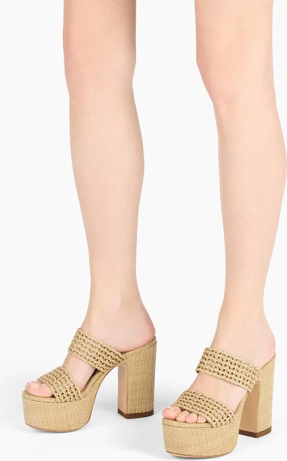 Casadei Goldeneye Isa Platform - Woman Wedges And Slides Bambu 36 - Image 6