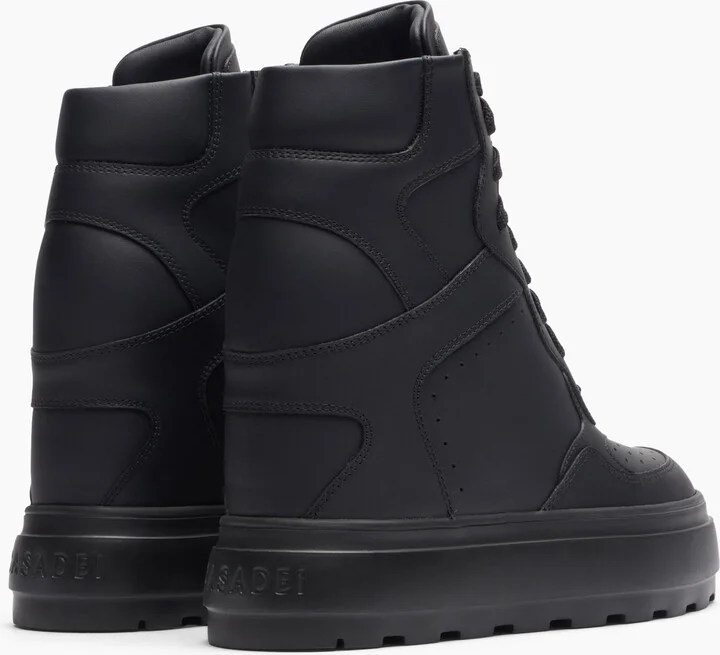 Casadei High Top Leather Sneakers  - Woman Sneakers Black 35.5 - Image 4