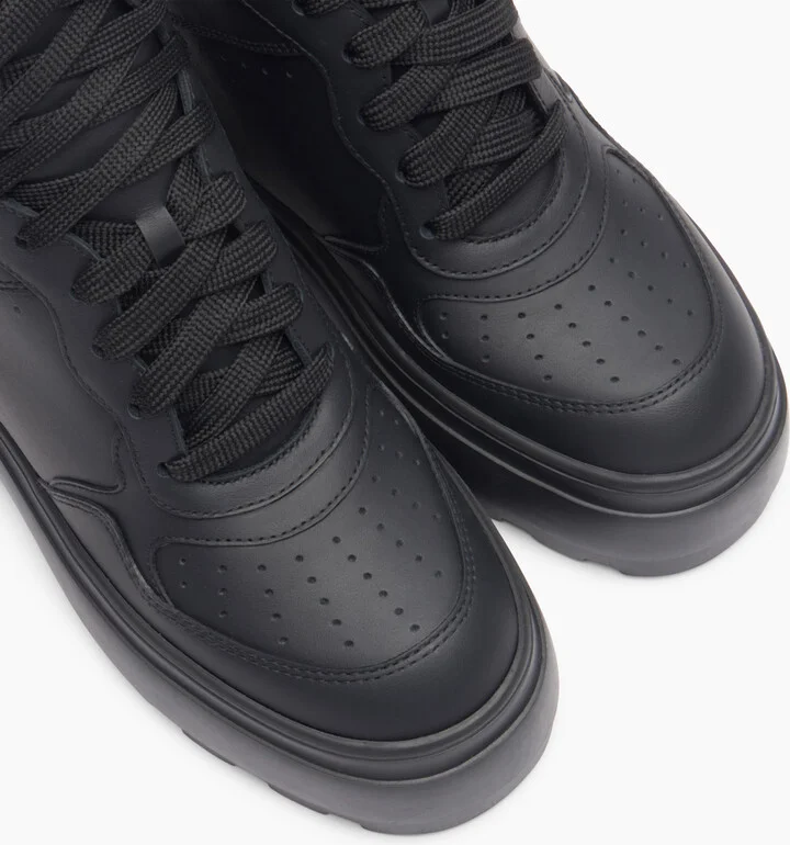 Casadei High Top Leather Sneakers  - Woman Sneakers Black 35.5 - Image 5