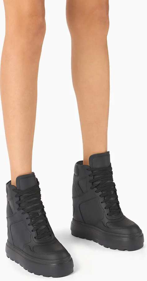 Casadei High Top Leather Sneakers  - Woman Sneakers Black 35.5 - Image 6