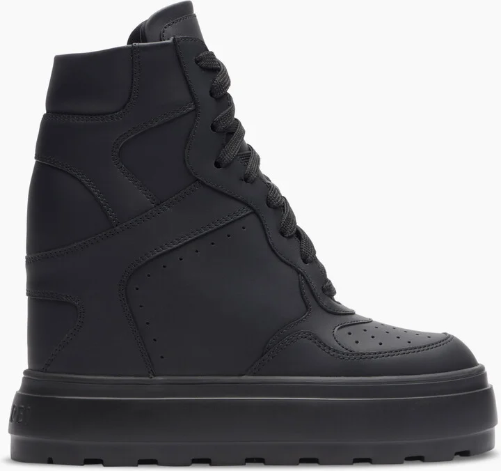 Casadei High Top Leather Sneakers  - Woman Sneakers Black 35.5