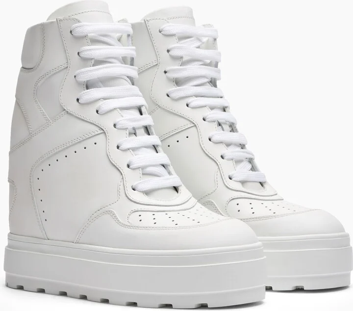 Casadei High Top Leather Sneakers  - Woman Sneakers White 35.5 - Image 2