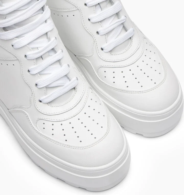 Casadei High Top Leather Sneakers  - Woman Sneakers White 35.5 - Image 5