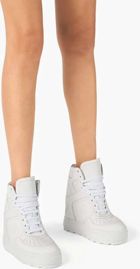 Casadei High Top Leather Sneakers  - Woman Sneakers White 35.5 - Image 6
