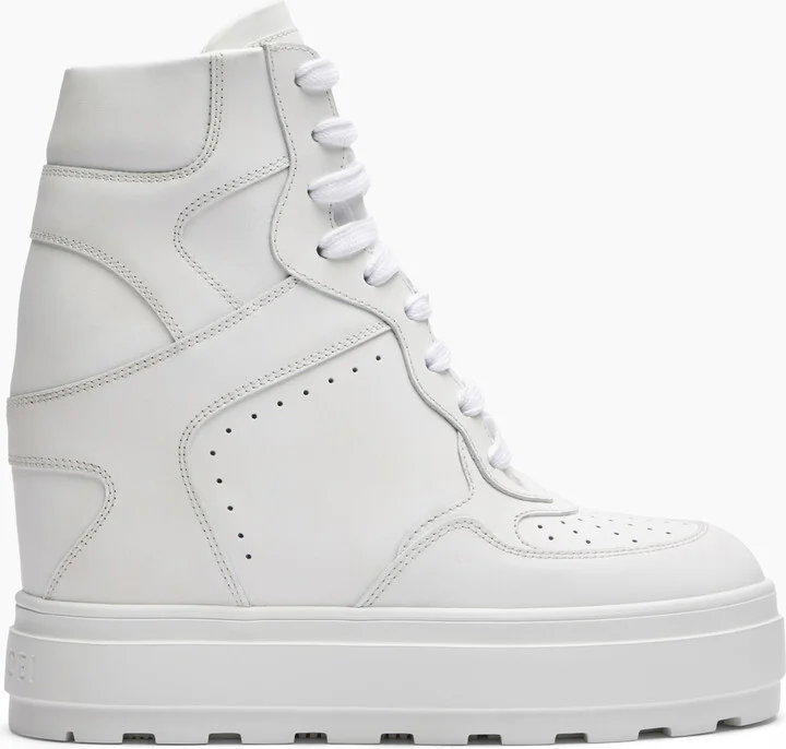 Casadei High Top Leather Sneakers  - Woman Sneakers White 35.5