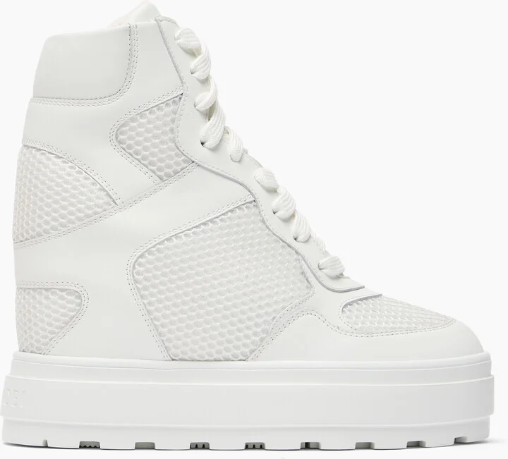 Casadei High Top Net & Leather Sneakers - Woman Sneakers White 41