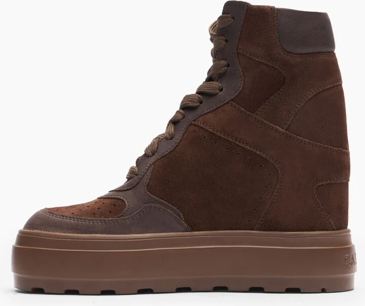 Casadei High Top Suede Sneakers - Woman Sneakers Cacao 38 - Image 3
