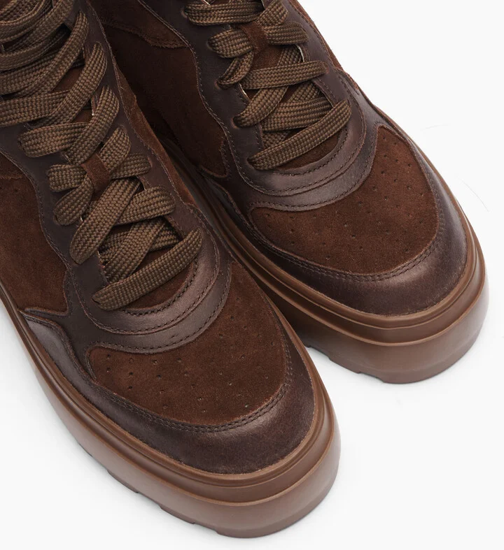 Casadei High Top Suede Sneakers - Woman Sneakers Cacao 38 - Image 5