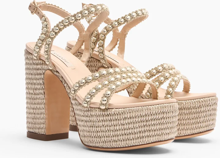 Casadei Isa Studsway - Woman Wedges And Slides Bambu 38.5 - Image 2