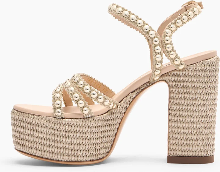 Casadei Isa Studsway - Woman Wedges And Slides Bambu 38.5 - Image 3