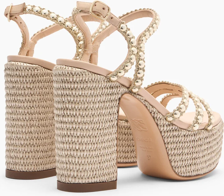 Casadei Isa Studsway - Woman Wedges And Slides Bambu 38.5 - Image 4