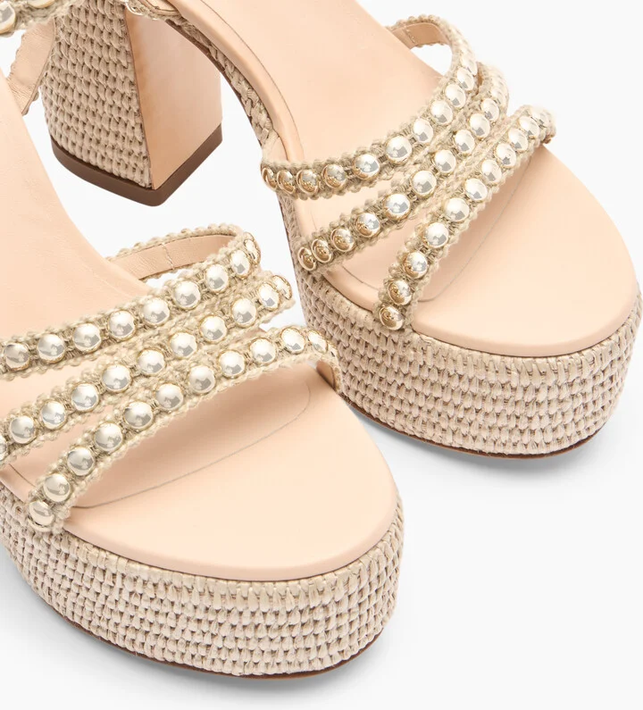 Casadei Isa Studsway - Woman Wedges And Slides Bambu 38.5 - Image 5