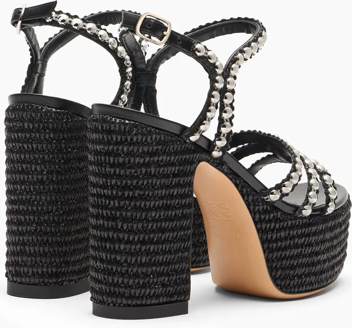 Casadei Isa Studsway - Woman Wedges And Slides Black 37 - Image 4