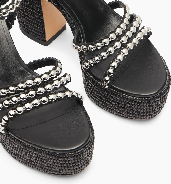 Casadei Isa Studsway - Woman Wedges And Slides Black 37 - Image 5