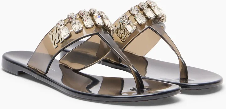 Casadei Jelly Decor Sandals - Woman Flats And Loafers Black 36 - Image 2
