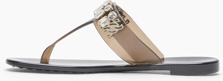 Casadei Jelly Decor Sandals - Woman Flats And Loafers Black 36 - Image 3