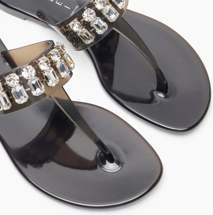 Casadei Jelly Decor Sandals - Woman Flats And Loafers Black 36 - Image 5