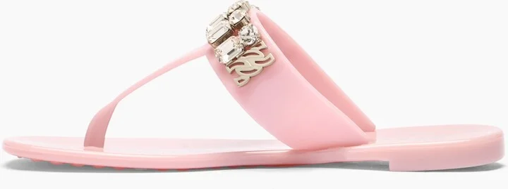Casadei Jelly Decor Sandals - Woman Flats And Loafers Powder 36 - Image 3