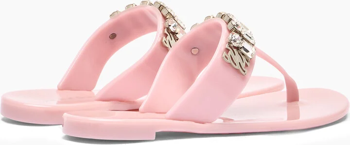 Casadei Jelly Decor Sandals - Woman Flats And Loafers Powder 36 - Image 4