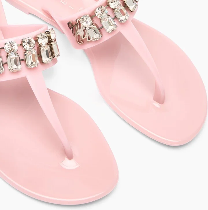 Casadei Jelly Decor Sandals - Woman Flats And Loafers Powder 36 - Image 5