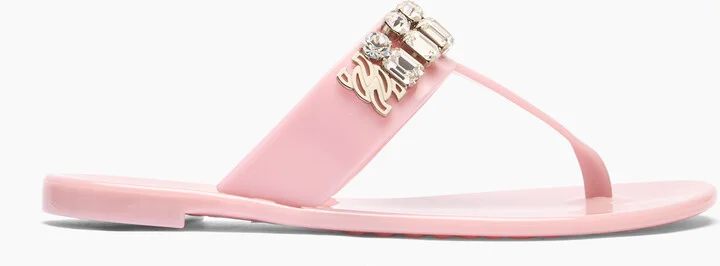 Casadei Jelly Decor Sandals - Woman Flats And Loafers Powder 36