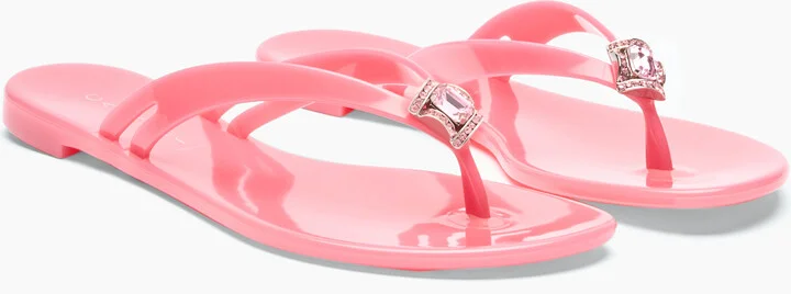 Casadei Jelly Flip Flops - Woman Flats And Loafers Coral 36 - Image 2
