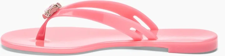 Casadei Jelly Flip Flops - Woman Flats And Loafers Coral 36 - Image 3
