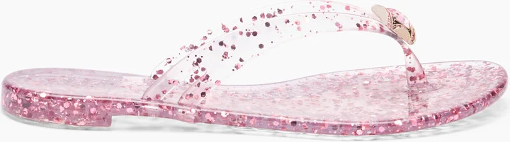 Casadei Jelly Glitter Flip Flops - Woman Flats And Loafers Ice And Baby 41