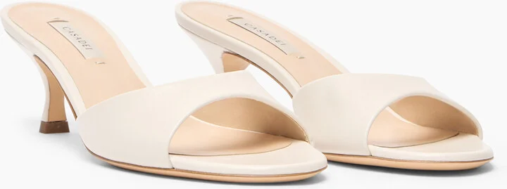 Casadei Julia Kitten Leather Mules - Woman Mules Sasso 37.5 - Image 2