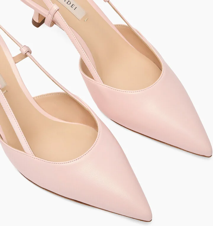 Casadei Julia Kitten Leather Slingbacks - Woman Pumps And Slingback Minou 38.5 - Image 5
