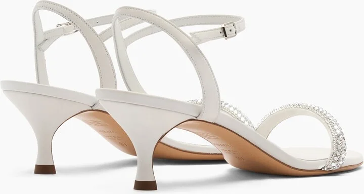 Casadei Julia Kitten Stratosphere Sandals - Woman Sandals White And Crystal 39.5 - Image 4