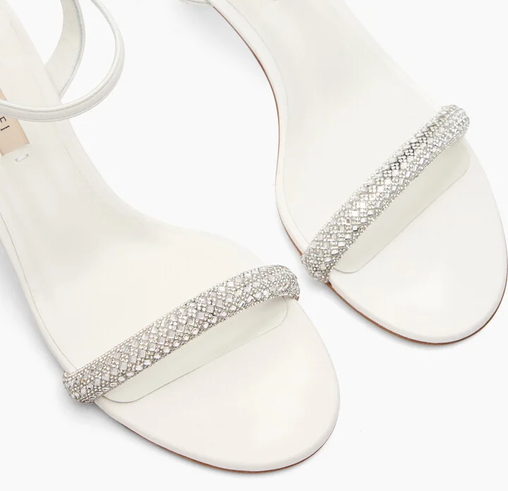 Casadei Julia Kitten Stratosphere Sandals - Woman Sandals White And Crystal 39.5 - Image 5