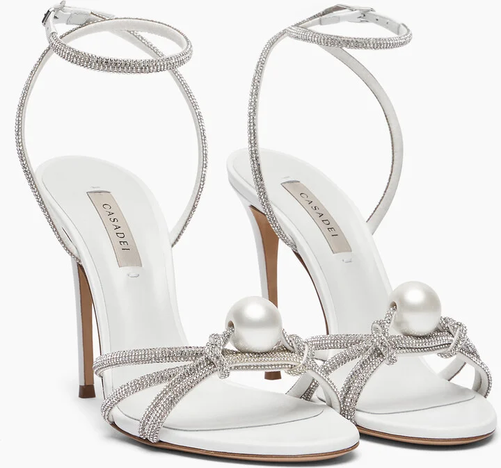 Casadei Julia Labuan Sandals - Woman Sandals White And Crystal 41 - Image 2