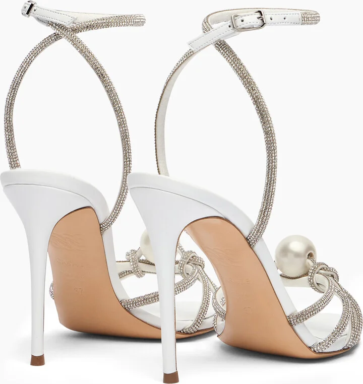 Casadei Julia Labuan Sandals - Woman Sandals White And Crystal 41 - Image 4