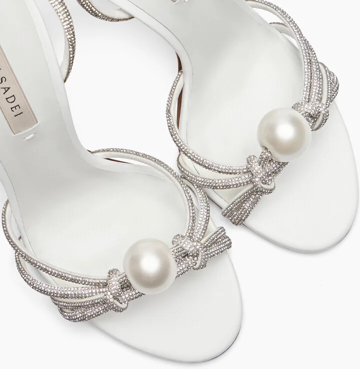 Casadei Julia Labuan Sandals - Woman Sandals White And Crystal 41 - Image 5